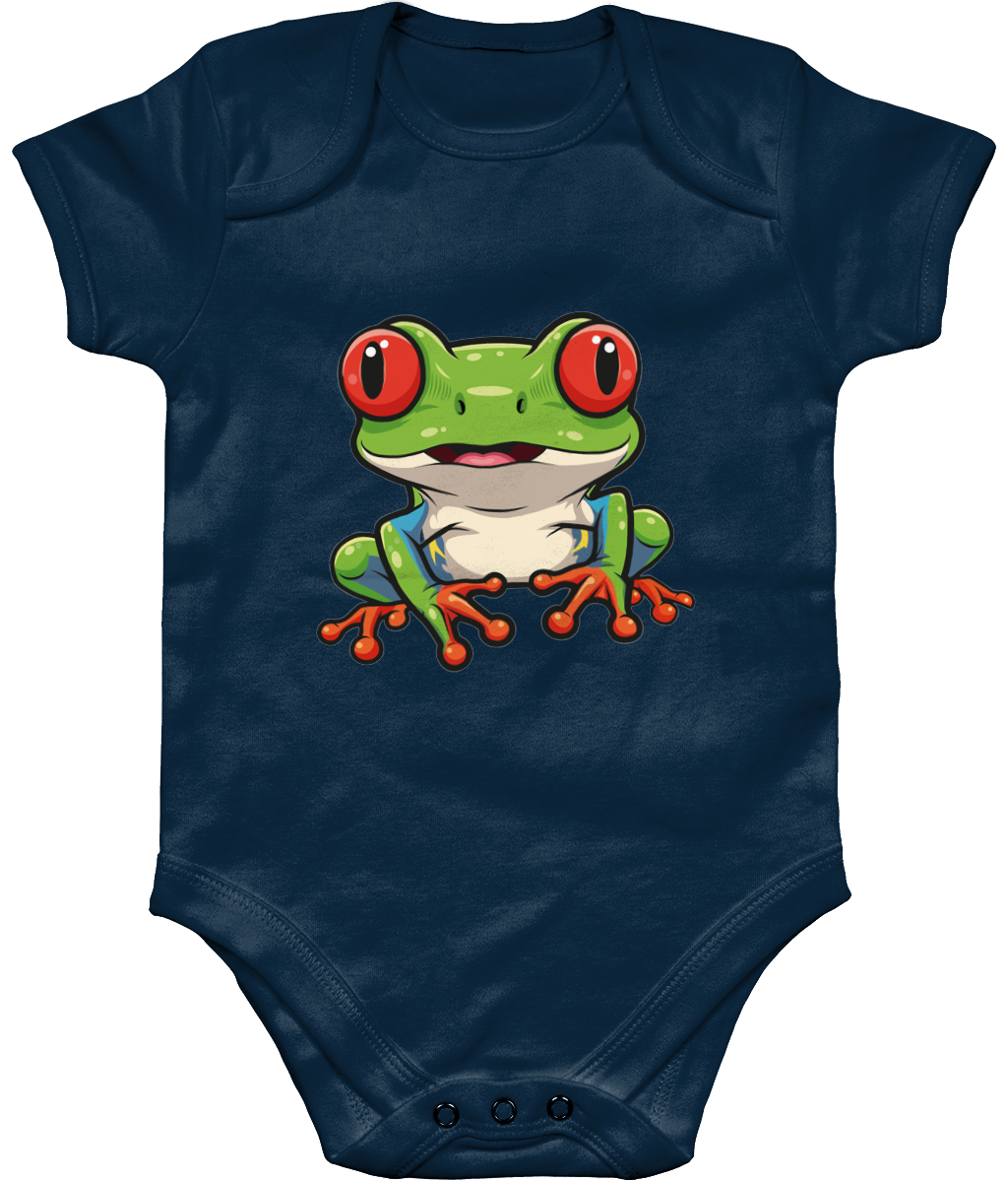 Cute Frog Baby Bodysuit, Front Side