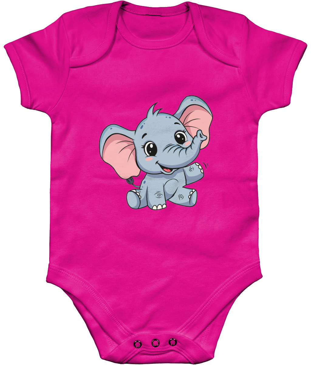 Elephant Baby Bodysuit, Front Side
