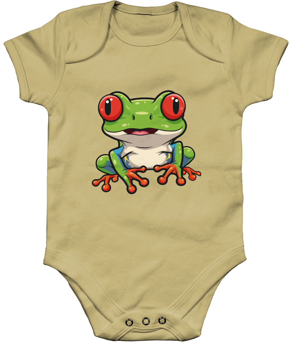 Cute Frog Baby Bodysuit, Front Side