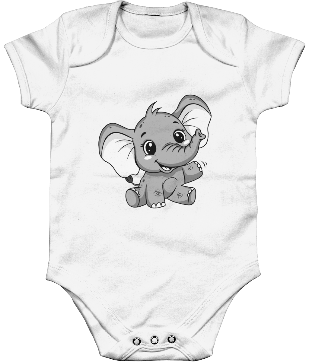 Elephant Baby Bodysuit, Front Side