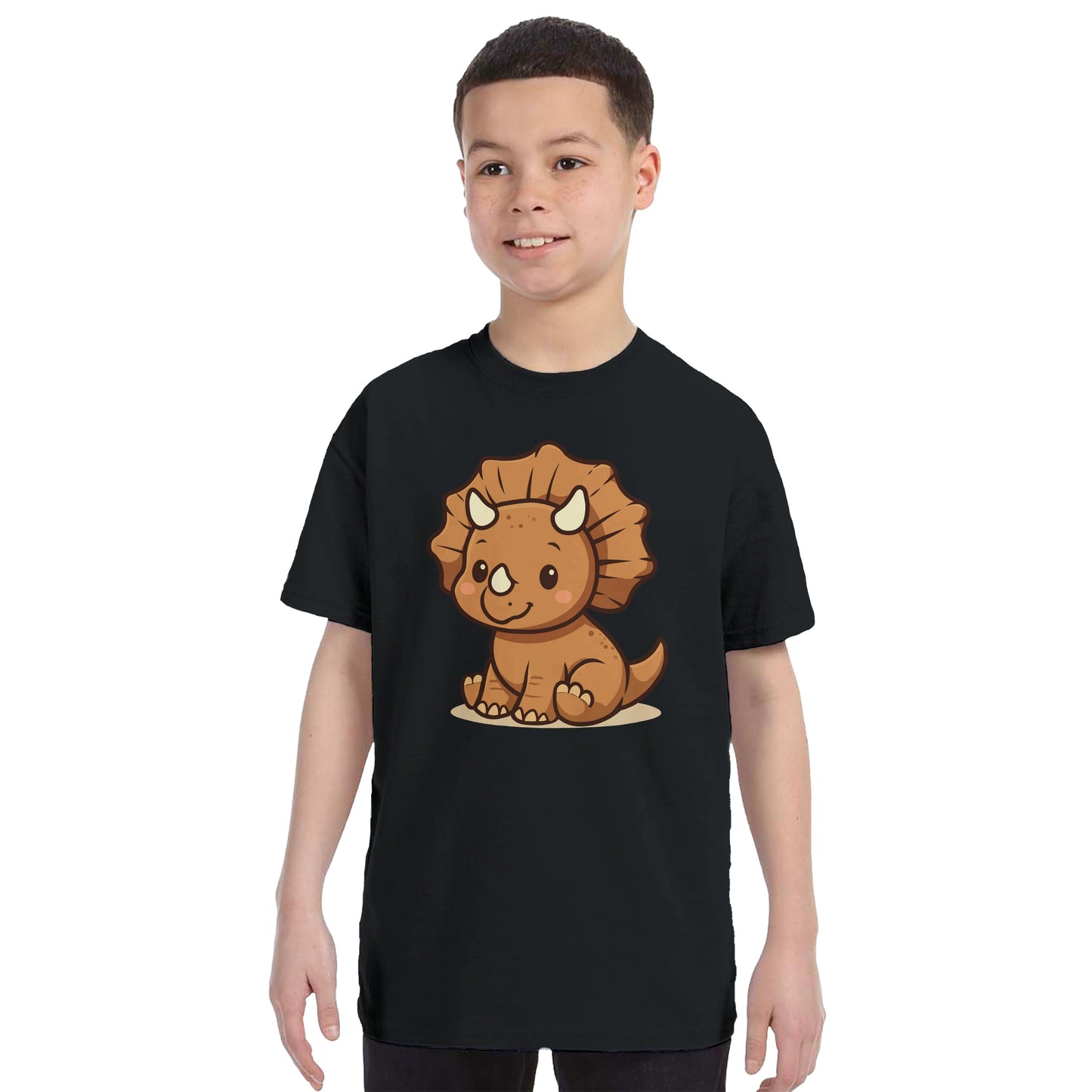 Cute Triceratops Kids' Shirt- Gildan Softstyle
