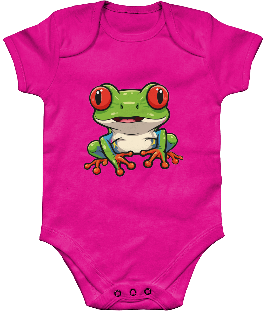 Cute Frog Baby Bodysuit, Front Side