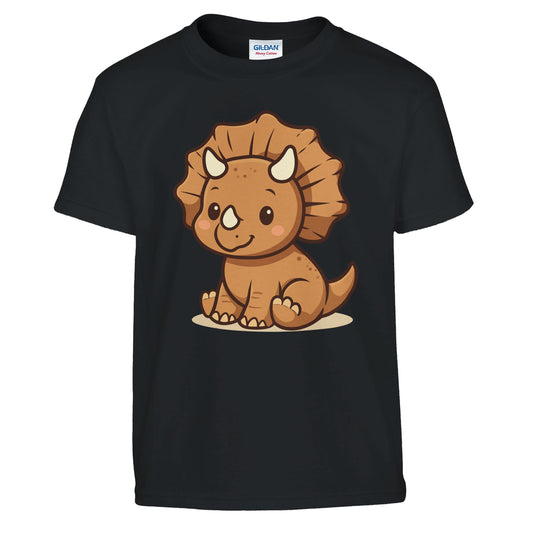 Cute Triceratops Kids Shirt, Front Side